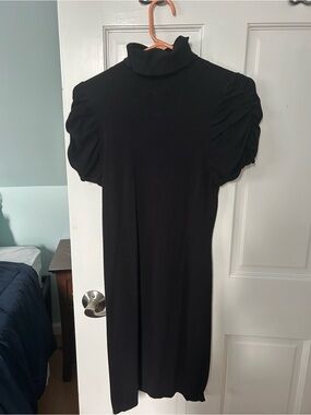 Classic Black Turtleneck Midi Dress